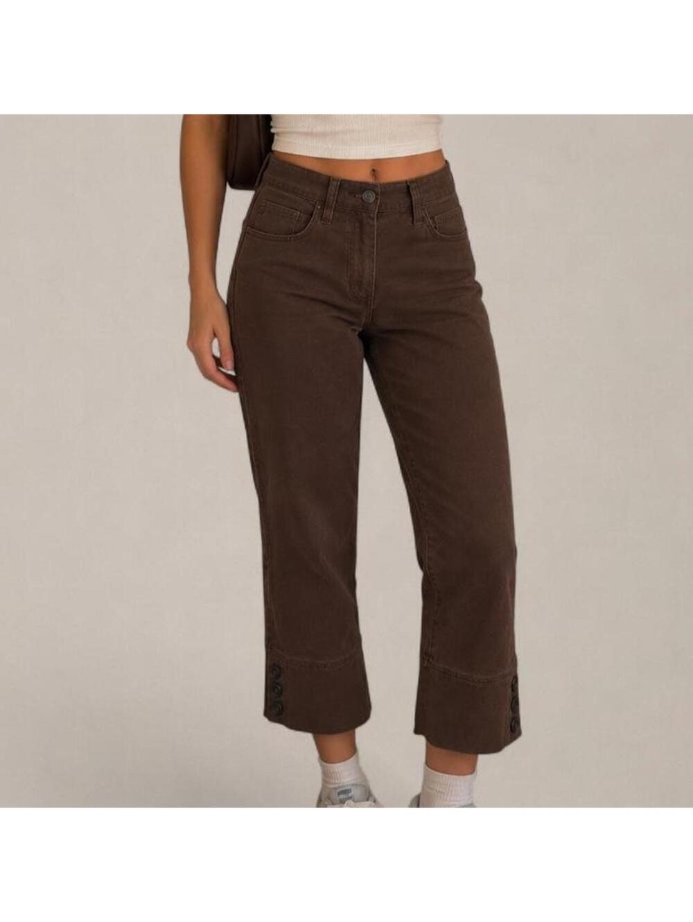 Hannah Brown Stretch Cropped Capri Pants Size 12